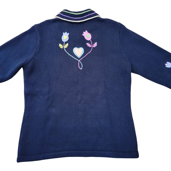 Storybook Knits Cardigan Embroidered Folk Lore Garden Full Zip‎ M - Picture 2 of 9
